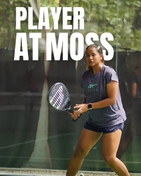 Player at Moss poster — woman with racket
