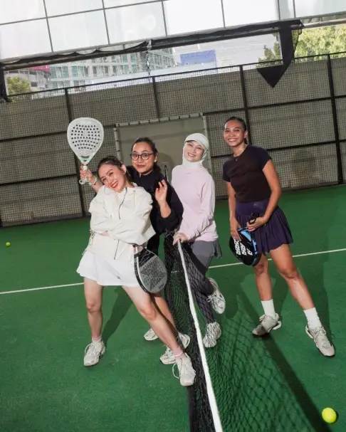 Four players at the net